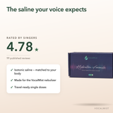 VocalMist Hydration Formula rated 4.78 stars across 99 published reviews — isotonic saline benefits