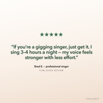 Five-star published review from Brad E., professional singer