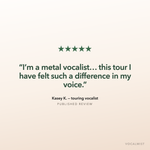 Five-star published review from Kasey K., touring vocalist