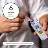 6-month device warranty — covers the VocalMist nebulizer device, consumables not included